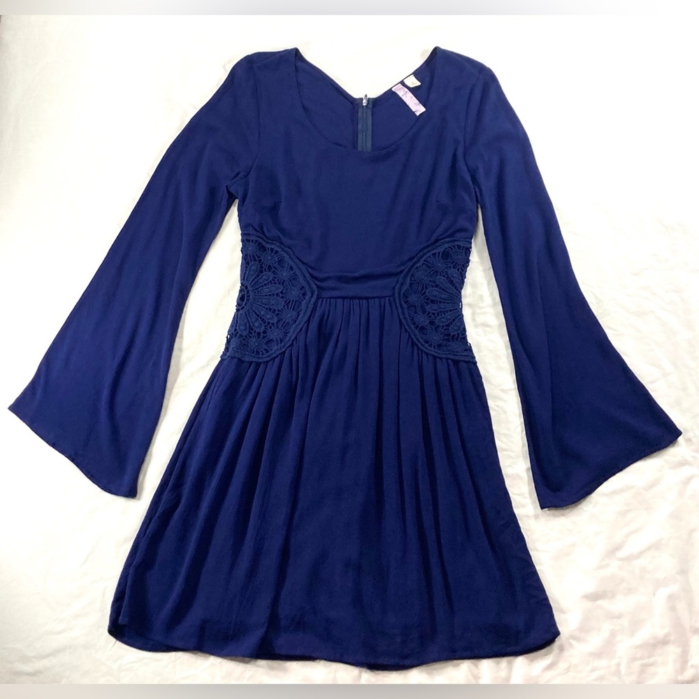 Alya Navy Blue Midi Dress